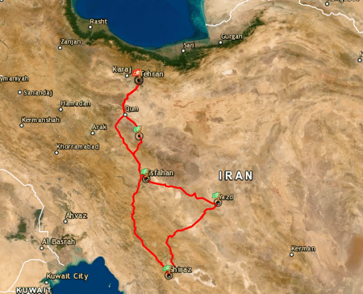 viaggio-iran-percorso